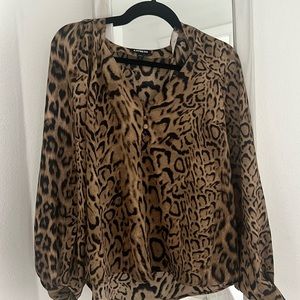 EXPRESS. Animal print blouse. Great for office and pregnancy